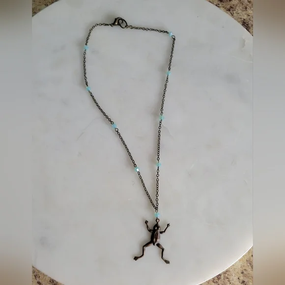 Handmade Frog Necklace 15" - Picture 3 of 3